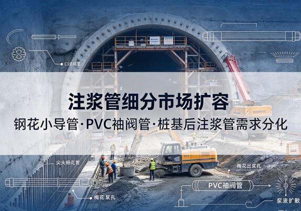 金湾注浆管细分市场扩容，隧道钢花小导管、PVC 袖阀管、桩基后注浆管需求分化
